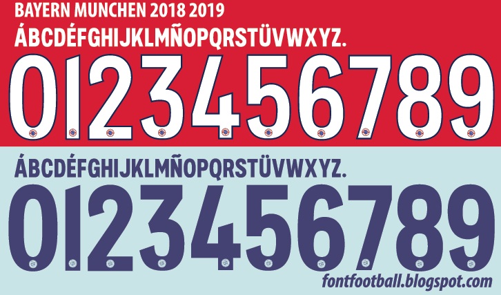 Пример шрифта Bayern Munchen 2018 2019